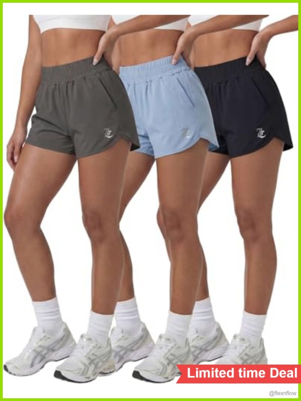 High Waisted Woven Shorts 2-in-1 Liner Athletic Running Workout